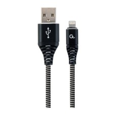 USB кабель Cablexpert CC-USB2B-AMLM-1M-BW Apple iPhone SE 2022, iPhone 14 Pro Max, iPhone 14 Plus, iPhone 14 Pro, iPhone 14, iPhone 13 Pro, iPhone 13 Mini, iPhone 13, iPhone 13 Pro Max, iPhone 12 Mini, Lightning, 1.0 м., Чорний