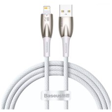 USB кабель Baseus CADH000202 Glimmer Apple iPhone SE 2022, iPhone 14 Pro Max, iPhone 14 Plus, iPhone 14 Pro, iPhone 14, iPhone 13 Pro, iPhone 13 Mini, iPhone 13, iPhone 13 Pro Max, iPhone 12 Mini, iPhone 12 Pro Max, Lightning, 1.0 м., Білий