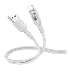 USB кабель Hoco U120 Apple iPhone SE 2022, iPhone 14 Pro Max, iPhone 14 Plus, iPhone 14 Pro, iPhone 14, iPhone 13 Pro, iPhone 13 Mini, iPhone 13, iPhone 13 Pro Max, iPhone 12 Mini, iPhone 12 Pro Max, iPhone 12 Pro, Lightning, 1.0 м., Сірий