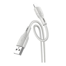 USB кабель Borofone BX99 Apple iPhone SE 2022, iPhone 14 Pro Max, iPhone 14 Plus, iPhone 14 Pro, iPhone 14, iPhone 13 Pro, iPhone 13 Mini, iPhone 13, iPhone 13 Pro Max, iPhone 12 Mini, iPhone 12 Pro Max, iPhone 12 Pro, Lightning, 1.0 м., Сірий