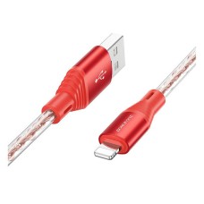 USB кабель Borofone BX96 Apple iPhone SE 2022, iPhone 14 Pro Max, iPhone 14 Plus, iPhone 14 Pro, iPhone 14, iPhone 13 Pro, iPhone 13 Mini, iPhone 13, iPhone 13 Pro Max, iPhone 12 Mini, iPhone 12 Pro Max, Lightning, 1.0 м., Червоний