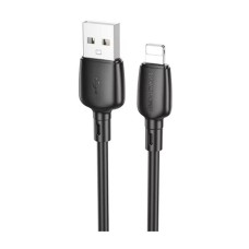 USB кабель Borofone BX93 Apple iPhone SE 2022, iPhone 14 Pro Max, iPhone 14 Plus, iPhone 14 Pro, iPhone 14, iPhone 13 Pro, iPhone 13 Mini, iPhone 13, iPhone 13 Pro Max, iPhone 12 Mini, iPhone 12 Pro Max, iPhone 12 Pro, Lightning, 1.0 м., Чорний