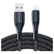 USB кабель Konfulon DC-33C Apple iPhone SE 2022, iPhone 14 Pro Max, iPhone 14 Plus, iPhone 14 Pro, iPhone 14, iPhone 13 Pro, iPhone 13 Mini, iPhone 13, iPhone 13 Pro Max, iPhone 12 Mini, iPhone 12 Pro Max, Lightning, 2.0 м., Чорний