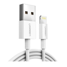 USB кабель Ugreen US155 Apple iPhone SE 2022, iPhone 14 Pro Max, iPhone 14 Plus, iPhone 14 Pro, iPhone 14, iPhone 13 Pro, iPhone 13 Mini, iPhone 13, iPhone 13 Pro Max, iPhone 12 Mini, iPhone 12 Pro Max, iPhone 12 Pro, Lightning, 2.0 м., Білий