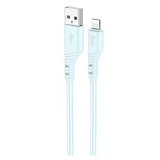 USB кабель Hoco X97 Crystal Color Apple iPhone SE 2022, iPhone 14 Pro Max, iPhone 14 Plus, iPhone 14 Pro, iPhone 14, iPhone 13 Pro, iPhone 13 Mini, iPhone 13, iPhone 13 Pro Max, iPhone 12 Mini, iPhone 12 Pro Max, Lightning, 1.0 м., Блакитний