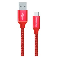 USB кабель ColorWay CBUC003, Type-C, 0.2 м., Червоний