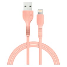 USB кабель ACCLAB L1PH Apple iPhone SE 2022, iPhone 14 Pro Max, iPhone 14 Plus, iPhone 14 Pro, iPhone 14, iPhone 13 Pro, iPhone 13 Mini, iPhone 13, iPhone 13 Pro Max, iPhone 12 Mini, iPhone 12 Pro Max, Lightning, 1.2 м., Персиковий