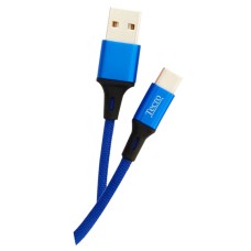 USB кабель Tecro TC-0100BE, Type-C, 1.0 м., Синій