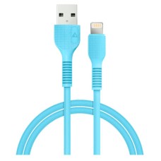 USB кабель ACCLAB L1BL Apple iPhone SE 2022, iPhone 14 Pro Max, iPhone 14 Plus, iPhone 14 Pro, iPhone 14, iPhone 13 Pro, iPhone 13 Mini, iPhone 13, iPhone 13 Pro Max, iPhone 12 Mini, iPhone 12 Pro Max, iPhone 12 Pro, Lightning, 1.2 м., Синій