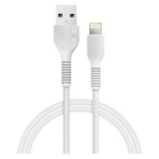 USB кабель ACCLAB L1WT Apple iPhone SE 2022, iPhone 14 Pro Max, iPhone 14 Plus, iPhone 14 Pro, iPhone 14, iPhone 13 Pro, iPhone 13 Mini, iPhone 13, iPhone 13 Pro Max, iPhone 12 Mini, iPhone 12 Pro Max, iPhone 12 Pro, Lightning, 1.2 м., Білий