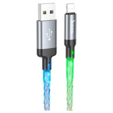 USB кабель Hoco U112 Apple iPhone SE 2022, iPhone 14 Pro Max, iPhone 14 Plus, iPhone 14 Pro, iPhone 14, iPhone 13 Pro, iPhone 13 Mini, iPhone 13, iPhone 13 Pro Max, iPhone 12 Mini, iPhone 12 Pro Max, iPhone 12 Pro, Lightning, 1.0 м., Сірий