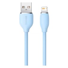 USB кабель Baseus CAGD000003 Jelly Liquid Silica Gel Apple iPhone SE 2022, iPhone 14 Pro Max, iPhone 14 Plus, iPhone 14 Pro, iPhone 14, iPhone 13 Pro, iPhone 13 Mini, iPhone 13, iPhone 13 Pro Max, iPhone 12 Mini, Lightning, 1.2 м., Синій