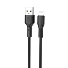 USB кабель XO NB230 Apple iPhone SE 2022, iPhone 14 Pro Max, iPhone 14 Plus, iPhone 14 Pro, iPhone 14, iPhone 13 Pro, iPhone 13 Mini, iPhone 13, iPhone 13 Pro Max, iPhone 12 Mini, iPhone 12 Pro Max, iPhone 12 Pro, Lightning, 1.0 м., Чорний