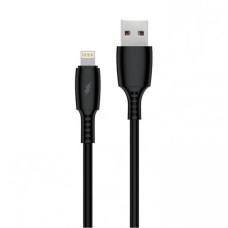 USB кабель Walker C308 Apple iPhone SE 2022, iPhone 14 Pro Max, iPhone 14 Plus, iPhone 14 Pro, iPhone 14, iPhone 13 Pro, iPhone 13 Mini, iPhone 13, iPhone 13 Pro Max, iPhone 12 Mini, iPhone 12 Pro Max, iPhone 12 Pro, Lightning, 1.0 м., Чорний