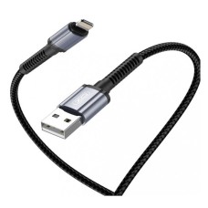 USB кабель XO NB215 Apple iPhone SE 2022, iPhone 14 Pro Max, iPhone 14 Plus, iPhone 14 Pro, iPhone 14, iPhone 13 Pro, iPhone 13 Mini, iPhone 13, iPhone 13 Pro Max, iPhone 12 Mini, iPhone 12 Pro Max, iPhone 12 Pro, Lightning, 1.0 м., Чорний