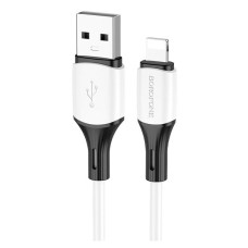 USB кабель Borofone BX79 Apple iPhone SE 2022, iPhone 14 Pro Max, iPhone 14 Plus, iPhone 14 Pro, iPhone 14, iPhone 13 Pro, iPhone 13 Mini, iPhone 13, iPhone 13 Pro Max, iPhone 12 Mini, iPhone 12 Pro Max, iPhone 12 Pro, Lightning, 1.0 м., Білий