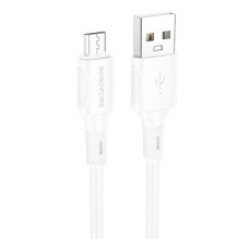 USB кабель Borofone BX80 Succeed, MicroUSB, 1.0 м., Білий