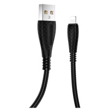 USB кабель Borofone BX38 Apple iPhone SE 2022, iPhone 14 Pro Max, iPhone 14 Plus, iPhone 14 Pro, iPhone 14, iPhone 13 Pro, iPhone 13 Mini, iPhone 13, iPhone 13 Pro Max, iPhone 12 Mini, iPhone 12 Pro Max, iPhone 12 Pro, Lightning, 1.0 м., Чорний