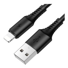 USB кабель Borofone BX47 Coolway Apple iPhone SE 2022, iPhone 14 Pro Max, iPhone 14 Plus, iPhone 14 Pro, iPhone 14, iPhone 13 Pro, iPhone 13 Mini, iPhone 13, iPhone 13 Pro Max, iPhone 12 Mini, iPhone 12 Pro Max, Lightning, 1.0 м., Чорний