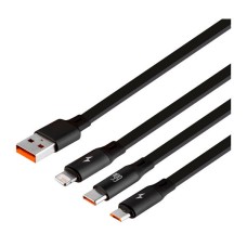 USB кабель Baseus CAMLC-MJ01 Apple iPhone SE 2022, iPhone 14 Pro Max, iPhone 14 Plus, iPhone 14 Pro, iPhone 14, iPhone 13 Pro, iPhone 13 Mini, iPhone 13, iPhone 13 Pro Max, iPhone 12 Mini, Lightning, Type-C, MicroUSB, 1.2 м., Чорний