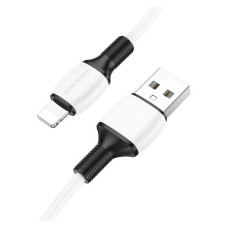 USB кабель Borofone BX84 Apple iPhone SE 2022, iPhone 14 Pro Max, iPhone 14 Plus, iPhone 14 Pro, iPhone 14, iPhone 13 Pro, iPhone 13 Mini, iPhone 13, iPhone 13 Pro Max, iPhone 12 Mini, iPhone 12 Pro Max, iPhone 12 Pro, Lightning, 1.0 м., Білий