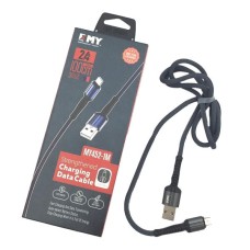 USB кабель EMY MY-452, MicroUSB, 1.0 м., Чорний