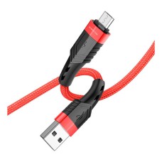 USB кабель Borofone BU35, MicroUSB, 1.2 м., Червоний