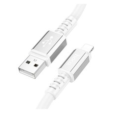 USB кабель Hoco X85 Apple iPhone SE 2022, iPhone 14 Pro Max, iPhone 14 Plus, iPhone 14 Pro, iPhone 14, iPhone 13 Pro, iPhone 13 Mini, iPhone 13, iPhone 13 Pro Max, iPhone 12 Mini, iPhone 12 Pro Max, iPhone 12 Pro, Lightning, 1.0 м., Білий