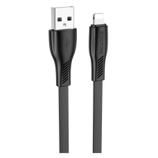 USB кабель Borofone BX85 Apple iPhone SE 2022, iPhone 14 Pro Max, iPhone 14 Plus, iPhone 14 Pro, iPhone 14, iPhone 13 Pro, iPhone 13 Mini, iPhone 13, iPhone 13 Pro Max, iPhone 12 Mini, iPhone 12 Pro Max, iPhone 12 Pro, Lightning, 1.0 м., Чорний