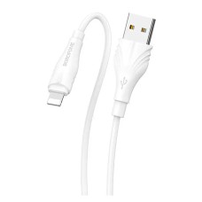 USB кабель Borofone BX18 Optimal Apple iPhone SE 2022, iPhone 14 Pro Max, iPhone 14 Plus, iPhone 14 Pro, iPhone 14, iPhone 13 Pro, iPhone 13 Mini, iPhone 13, iPhone 13 Pro Max, iPhone 12 Mini, iPhone 12 Pro Max, Lightning, 3.0 м., Білий