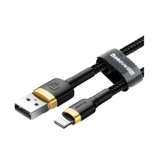 USB кабель Baseus CALKLF-BV1 Cafule Apple iPhone SE 2022, iPhone 14 Pro Max, iPhone 14 Plus, iPhone 14 Pro, iPhone 14, iPhone 13 Pro, iPhone 13 Mini, iPhone 13, iPhone 13 Pro Max, iPhone 12 Mini, iPhone 12 Pro Max, Lightning, 1.0 м., Золотий