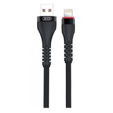 USB кабель XO NB213 Apple iPhone SE 2022, iPhone 14 Pro Max, iPhone 14 Plus, iPhone 14 Pro, iPhone 14, iPhone 13 Pro, iPhone 13 Mini, iPhone 13, iPhone 13 Pro Max, iPhone 12 Mini, iPhone 12 Pro Max, iPhone 12 Pro, Lightning, 1.0 м., Чорний