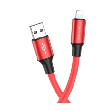 USB кабель Borofone BX82 Apple iPhone SE 2022, iPhone 14 Pro Max, iPhone 14 Plus, iPhone 14 Pro, iPhone 14, iPhone 13 Pro, iPhone 13 Mini, iPhone 13, iPhone 13 Pro Max, iPhone 12 Mini, iPhone 12 Pro Max, Lightning, 1.0 м., Червоний