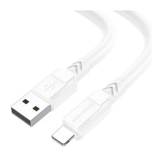 USB кабель Borofone BX81 Apple iPhone SE 2022, iPhone 14 Pro Max, iPhone 14 Plus, iPhone 14 Pro, iPhone 14, iPhone 13 Pro, iPhone 13 Mini, iPhone 13, iPhone 13 Pro Max, iPhone 12 Mini, iPhone 12 Pro Max, iPhone 12 Pro, Lightning, 1.0 м., Білий