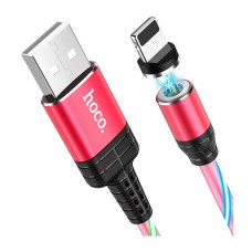 USB кабель Hoco U90 Apple iPhone SE 2022, iPhone 14 Pro Max, iPhone 14 Plus, iPhone 14 Pro, iPhone 14, iPhone 13 Pro, iPhone 13 Mini, iPhone 13, iPhone 13 Pro Max, iPhone 12 Mini, iPhone 12 Pro Max, iPhone 12 Pro, Lightning, 1.0 м., Червоний