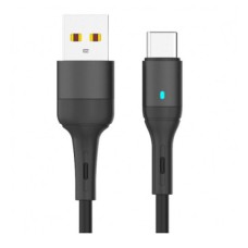 USB кабель SkyDolphin S06T LED Smart Power, Type-C, 1.0 м., Чорний