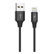 USB кабель SkyDolphin S55L Neylon Apple iPhone SE 2022, iPhone 14 Pro Max, iPhone 14 Plus, iPhone 14 Pro, iPhone 14, iPhone 13 Pro, iPhone 13 Mini, iPhone 13, iPhone 13 Pro Max, iPhone 12 Mini, iPhone 12 Pro Max, Lightning, 1.0 м., Чорний