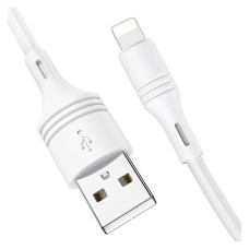 USB кабель Borofone BX43 CoolJoy Apple iPhone SE 2022, iPhone 14 Pro Max, iPhone 14 Plus, iPhone 14 Pro, iPhone 14, iPhone 13 Pro, iPhone 13 Mini, iPhone 13, iPhone 13 Pro Max, iPhone 12 Mini, iPhone 12 Pro Max, Lightning, 1.0 м., Білий