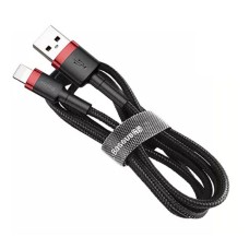 USB кабель Baseus CALKLF-A19 Cafule Apple iPhone SE 2022, iPhone 14 Pro Max, iPhone 14 Plus, iPhone 14 Pro, iPhone 14, iPhone 13 Pro, iPhone 13 Mini, iPhone 13, iPhone 13 Pro Max, iPhone 12 Mini, iPhone 12 Pro Max, Lightning, 0.5 м., Чорний