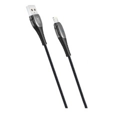 USB кабель XO NB145 Apple iPhone SE 2022, iPhone 14 Pro Max, iPhone 14 Plus, iPhone 14 Pro, iPhone 14, iPhone 13 Pro, iPhone 13 Mini, iPhone 13, iPhone 13 Pro Max, iPhone 12 Mini, iPhone 12 Pro Max, iPhone 12 Pro, Lightning, 1.0 м., Чорний