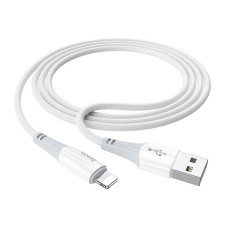 USB кабель Hoco X70 Apple iPhone SE 2022, iPhone 14 Pro Max, iPhone 14 Plus, iPhone 14 Pro, iPhone 14, iPhone 13 Pro, iPhone 13 Mini, iPhone 13, iPhone 13 Pro Max, iPhone 12 Mini, iPhone 12 Pro Max, iPhone 12 Pro, Lightning, 1.0 м., Білий