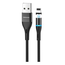 USB кабель TORNADO TX5 Apple iPhone SE 2022, iPhone 14 Pro Max, iPhone 14 Plus, iPhone 14 Pro, iPhone 14, iPhone 13 Pro, iPhone 13 Mini, iPhone 13, iPhone 13 Pro Max, iPhone 12 Mini, iPhone 12 Pro Max, iPhone 12 Pro, Lightning, 1.2 м., Чорний