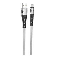 USB кабель Hoco U105 Treasure jelly, MicroUSB, 1.2 м., Срібний