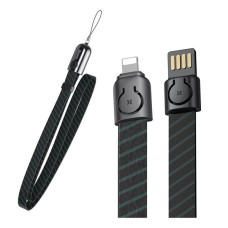 USB кабель Baseus CALJL-BW1 Gold Collar Lanyard Data Cable Apple iPhone SE 2022, iPhone 14 Pro Max, iPhone 14 Plus, iPhone 14 Pro, iPhone 14, iPhone 13 Pro, iPhone 13 Mini, iPhone 13, iPhone 13 Pro Max, iPhone 12 Mini, Lightning, 0.85 м., Чорний