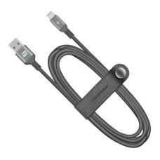 USB кабель Momax Elite Link Triple-Braided Apple iPhone SE 2022, iPhone 14 Pro Max, iPhone 14 Plus, iPhone 14 Pro, iPhone 14, iPhone 13 Pro, iPhone 13 Mini, iPhone 13, iPhone 13 Pro Max, iPhone 12 Mini, Lightning, 2.0 м., Сірий