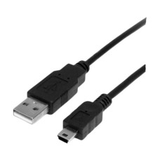 USB кабель miniUSB, MiniUSB, 1.0 м., China, Чорний