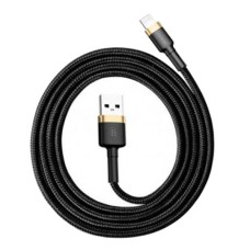 USB кабель Baseus CALKLF-CV1 Cafule Apple iPhone SE 2022, iPhone 14 Pro Max, iPhone 14 Plus, iPhone 14 Pro, iPhone 14, iPhone 13 Pro, iPhone 13 Mini, iPhone 13, iPhone 13 Pro Max, iPhone 12 Mini, iPhone 12 Pro Max, Lightning, 2.0 м., Чорний