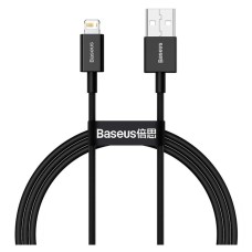 USB кабель Baseus CALYS-A01 Superior Series Apple iPhone SE 2022, iPhone 14 Pro Max, iPhone 14 Plus, iPhone 14 Pro, iPhone 14, iPhone 13 Pro, iPhone 13 Mini, iPhone 13, iPhone 13 Pro Max, iPhone 12 Mini, Lightning, 1.0 м., Чорний