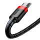 USB кабель Baseus CAMKLF-B91 Cafule, MicroUSB, 1.0 м., Черный