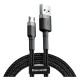USB кабель Baseus CAMKLF-AG1 Cafule, MicroUSB, 0.5 м., Черный